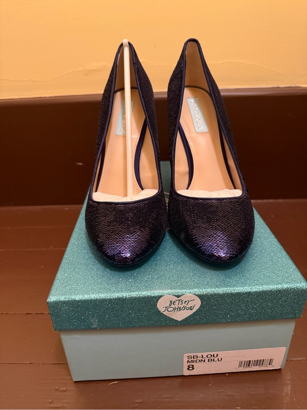 Betsey Johnson Navy Blue Sequined Heels